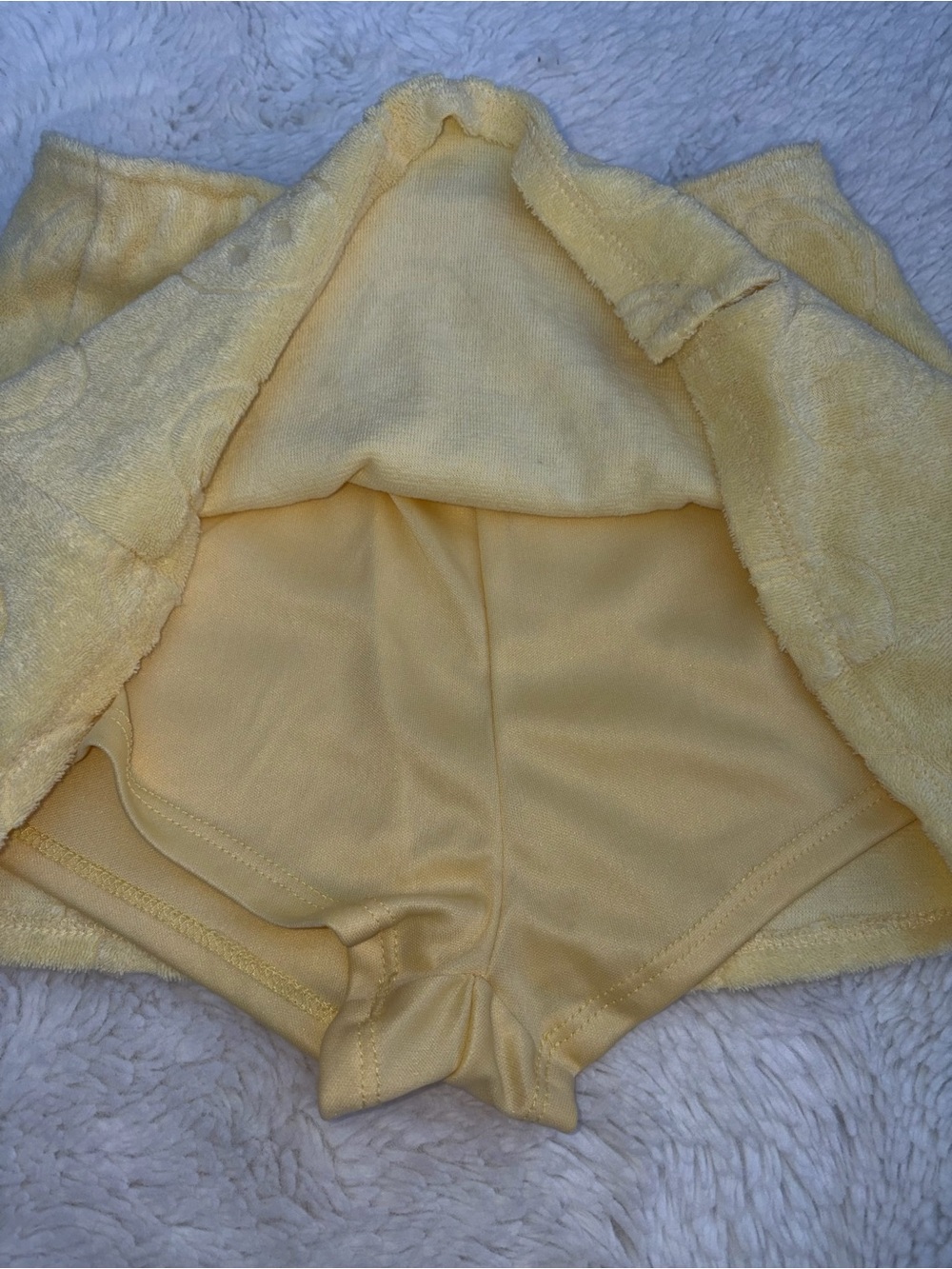 Two Piece Kate Mack Girls 6 Smiley Face Gold Crop Top Terry Cloth Skort Outfit - Picture 6 of 8